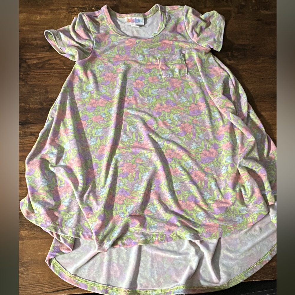 LuLaRoe Kids Short Sleeve Dress - Pastel Floral